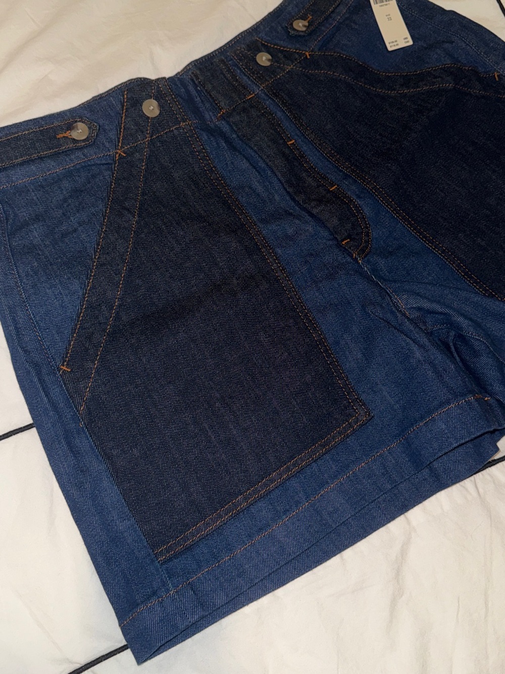 Anthropologie Dark Blue Denim High-Waist Pilcro Jean Shorts - Picture 5 of 8